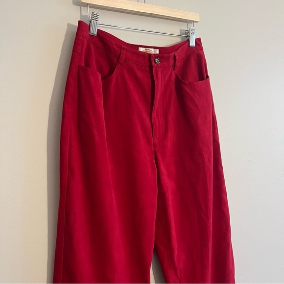 VTG Talbots Women’s 8 Velvety High Rise Red Pants Stretch Holiday Comfy Chic - Picture 12 of 12